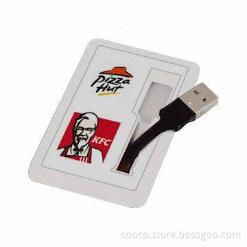 Card USB Flash Drive, Supports All USB Versions 1.1 or 2.0 Device, 1 to 256GB Capacity